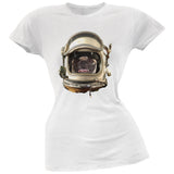 Astronaut Pug Black Soft Juniors T-Shirt