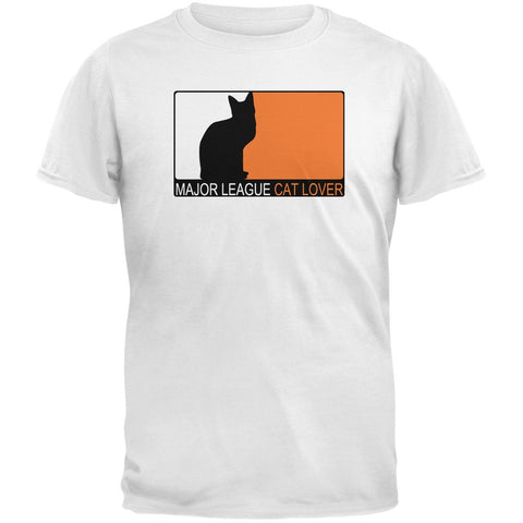 Major League Cat Lover White Adult T-Shirt