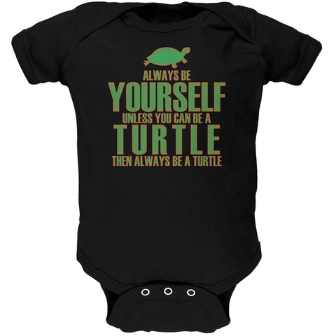 Always Be Yourself Turtle Black Soft Baby One Piece