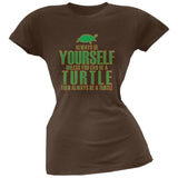 Always Be Yourself Turtle Black Juniors Soft T-Shirt