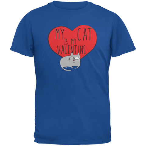 Valentine's Day - My Cat Is My Valentine Blue Adult T-Shirt