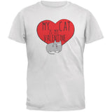 My Cat Is My Valentine Black Adult T-Shirt