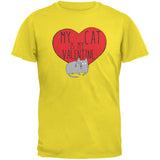 My Cat Is My Valentine Black Adult T-Shirt