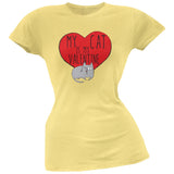 Valentine's Day - My Cat Is My Valentine Black Soft Juniors T-Shirt
