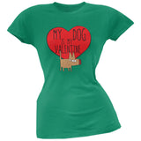 Valentine's Day - My Dog Is My Valentine Black Soft Juniors T-Shirt