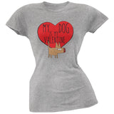 Valentine's Day - My Dog Is My Valentine Black Soft Juniors T-Shirt