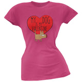 Valentine's Day - My Dog Is My Valentine Black Soft Juniors T-Shirt