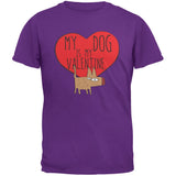 Valentine's Day - My Dog Is My Valentine Black Adult T-Shirt