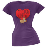 Valentine's Day - My Dog Is My Valentine Black Soft Juniors T-Shirt