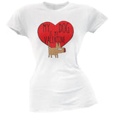 Valentine's Day - My Dog Is My Valentine Black Soft Juniors T-Shirt