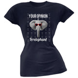 Paws - Elephant Your Opinion is Irrelephant Black Soft Juniors T-Shirt