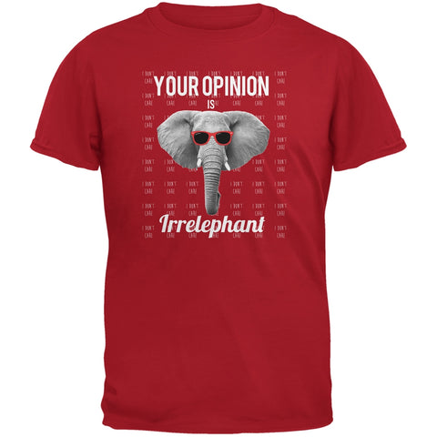 Paws - Elephant Your Opinion is Irrelephant Red Adult T-Shirt