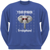 Paws - Elephant Your Opinion is Irrelephant Black Adult Crew Neck Sweatshirt