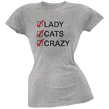 Crazy Cat Lady Check List Blue Soft Juniors T-Shirt