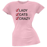 Crazy Cat Lady Check List Blue Soft Juniors T-Shirt