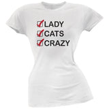Crazy Cat Lady Check List Blue Soft Juniors T-Shirt