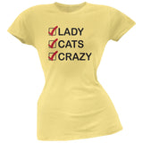 Crazy Cat Lady Check List Blue Soft Juniors T-Shirt