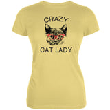 Crazy Cat Lady With Glasses Blue Soft Juniors T-Shirt