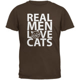 Valentine's Day - Real Men Love Cats Black Adult T-Shirt