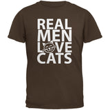 Valentine's Day - Real Men Love Cats Black Adult  T-Shirt