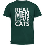 Valentine's Day - Real Men Love Cats Black Adult T-Shirt