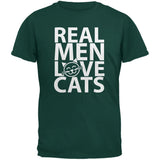 Valentine's Day - Real Men Love Cats Black Adult  T-Shirt