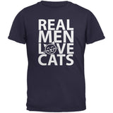 Valentine's Day - Real Men Love Cats Black Adult T-Shirt