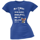 Valentine's Day - All I Need Is My French Bulldog Black Juniors T-Shirt