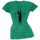 Cat Scratching Green Soft Juniors T-Shirt