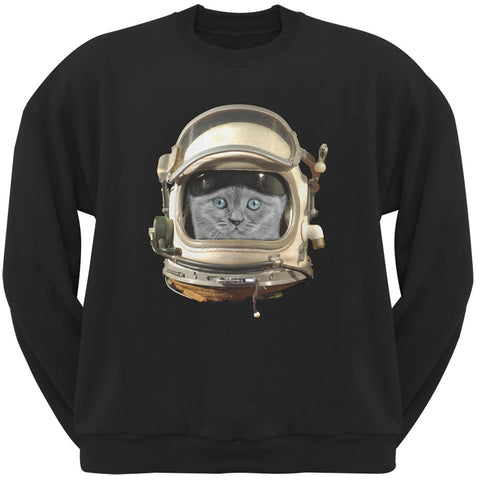Astronaut Cat Black Adult Pullover Hoodie