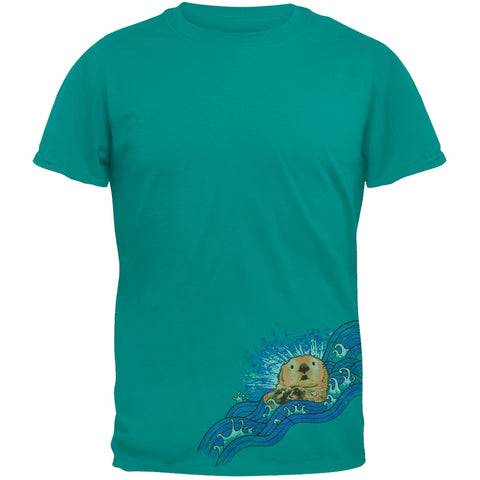 Sea Otter On Wave Adult T-Shirt