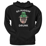 St. Patricks Day - So Puggin' Drunk Black Adult Crew Neck Sweatshirt