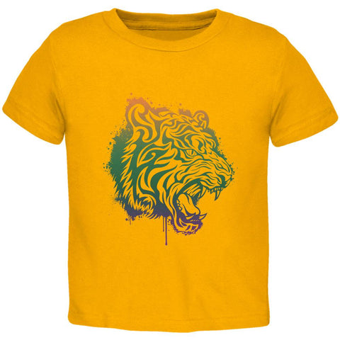 Splatter Tiger Gold Toddler T-Shirt