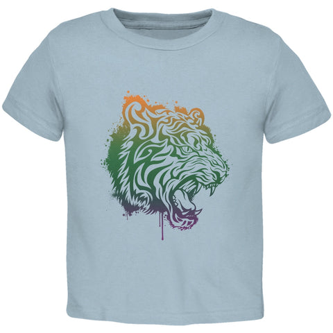 Splatter Tiger Light Blue Toddler T-Shirt