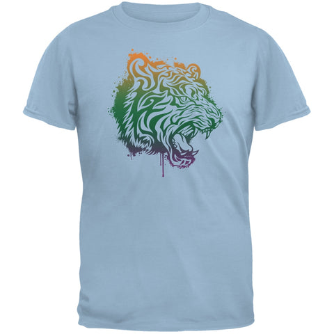 Splatter Tiger Light Blue Adult T-Shirt