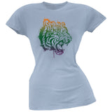 Splatter Tiger Yellow Soft Juniors T-Shirt