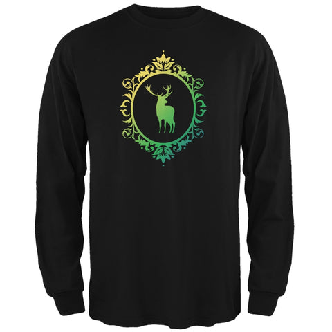 Deer Silhouette Black Adult Long Sleeve T-Shirt