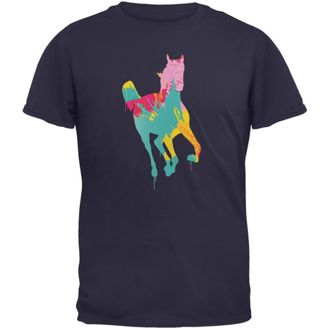 Splatter Horse Navy Adult T-Shirt