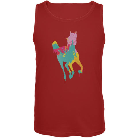 Splatter Horse Red Adult Tank Top