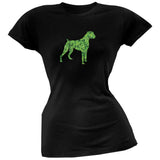St. Patricks Day - Boxer Shamrock Kelly Green Soft Juniors T-Shirt