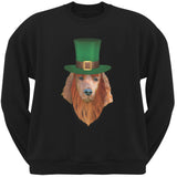 St. Patricks Day - Irish Setter Leprechaun Black Adult Sweatshirt