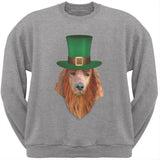 St. Patricks Day - Irish Setter Leprechaun Black Adult Sweatshirt