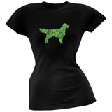 St. Patricks Day - Golden Retrievers Shamrock Kelly Green Soft Juniors T-Shirt