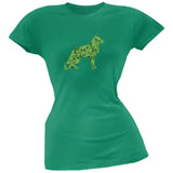 St. Patricks Day - German Shepherds Shamrock Kelly Green Soft Juniors T-Shirt