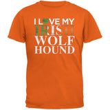 St. Patricks Day - I Love My Irish Wolfhound Black Adult T-Shirt