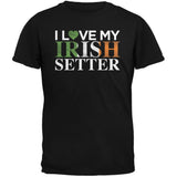 St. Patricks Day - I Love My Irish Setter Black Adult T-Shirt