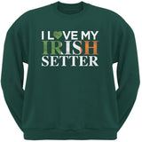 St. Patricks Day - I Love My Irish Setter Black Adult Sweatshirt