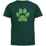 St. Patricks Day - Dog Paw Orange Adult T-Shirt