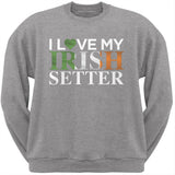 St. Patricks Day - I Love My Irish Setter Black Adult Sweatshirt