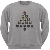 Cat Christmas Green Tree Adult Sweatshirt